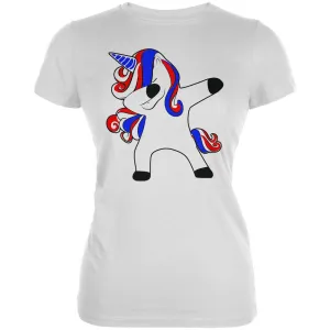 4th of July Dabbing Unicorn Americorn Juniors Soft T Shirt