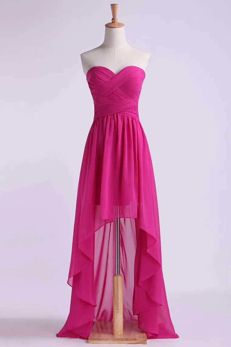 Asymmetrical Prom Dresses Sweetheart Chiffon