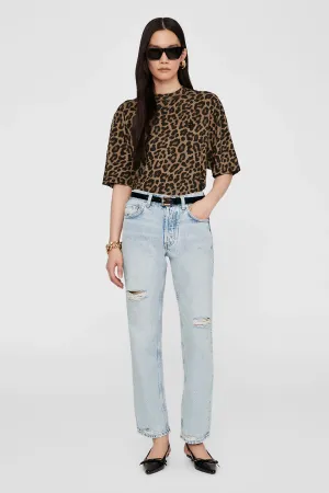 Avi Tee Black Brown Leopard