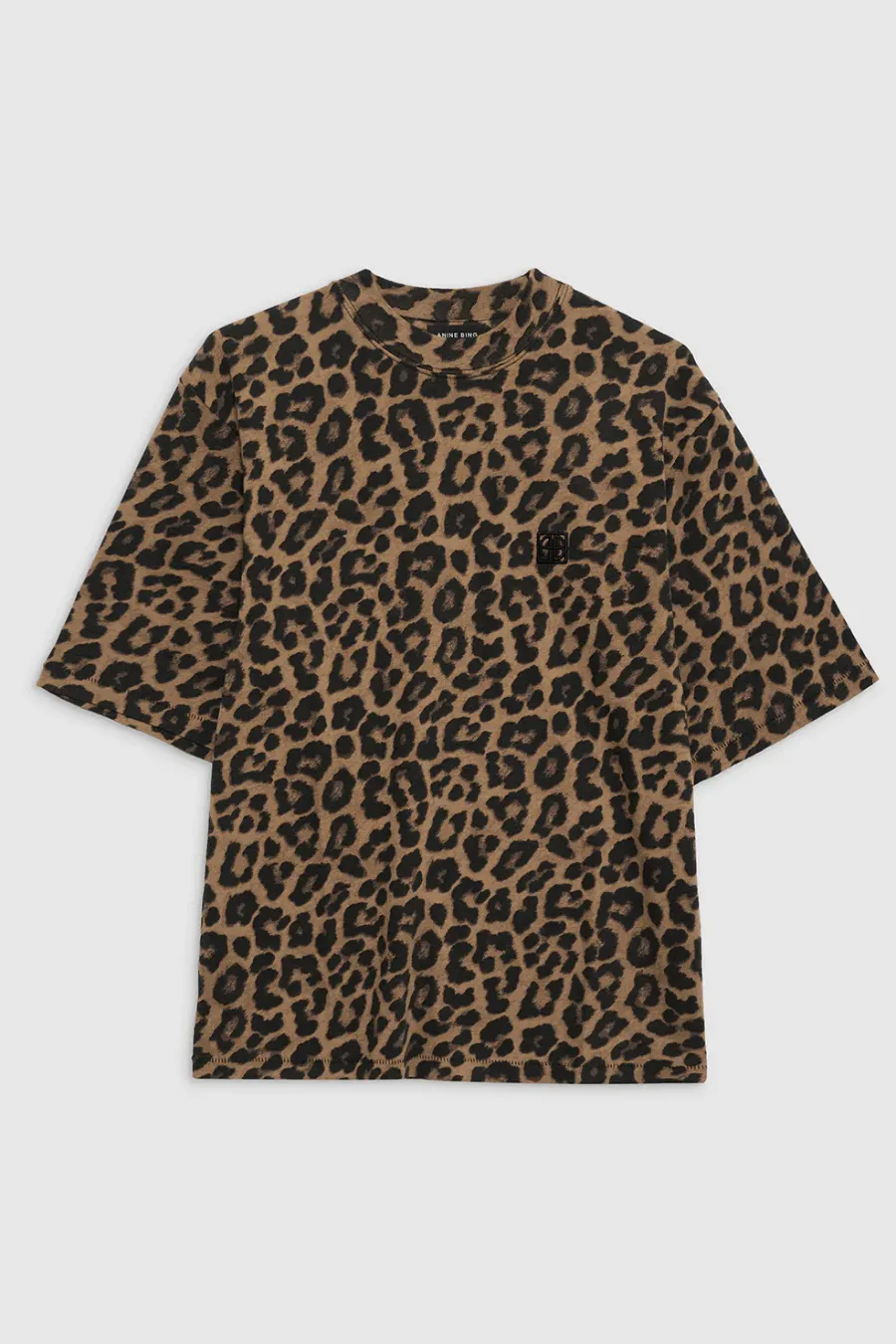 Avi Tee Black Brown Leopard