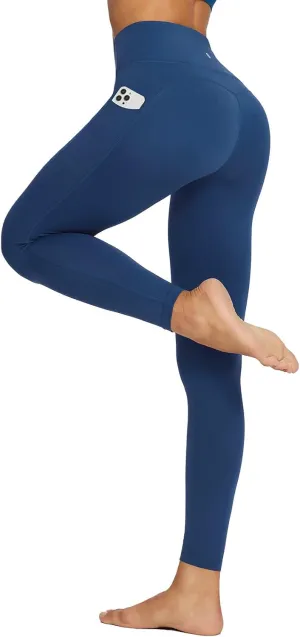 baleaf 7/8 Workout Leggings with Pockets for Women High Waisted Tummy Control Plus Size Yoga Pants for Running Gym Athletic