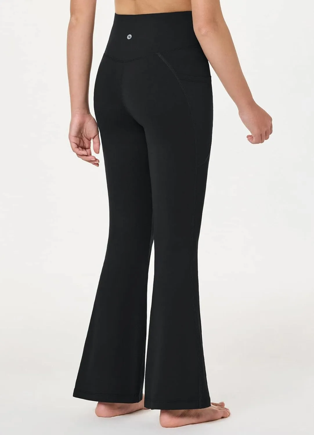 baleaf Girls' Flare Leggings Cross High Waisted Bootcut Yoga Dance Pants Kids Bell Bottoms Leggings with Pockets