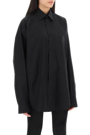 Balenciaga oversized shirt with rhinestone logo