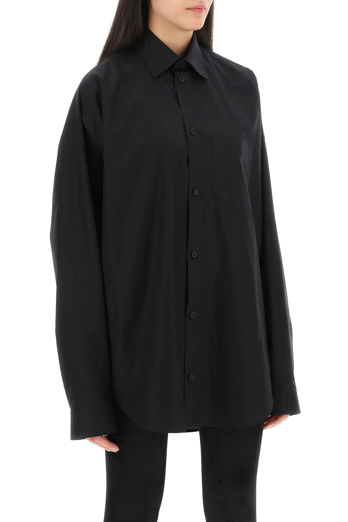 Balenciaga oversized shirt with rhinestone logo