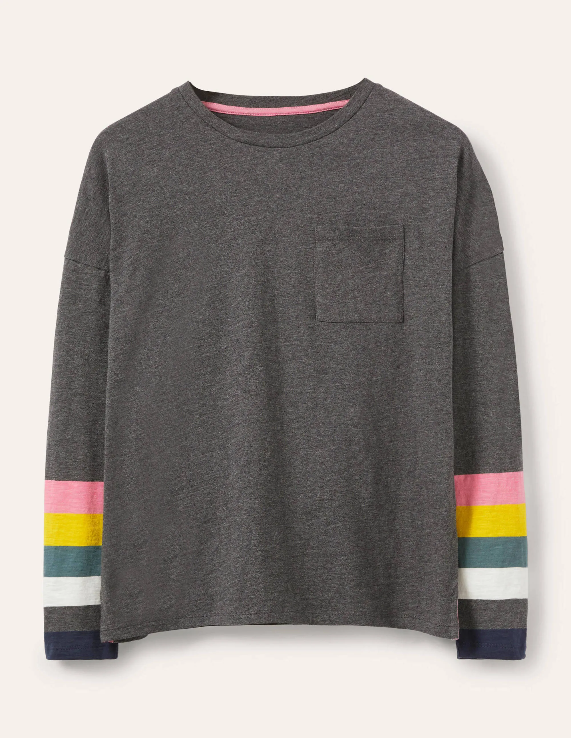 Boxy Jersey Tee-Charcoal Cuff