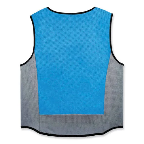 Chill-its 6667 Wet Evaporative Pva Cooling Vest With Zipper, Pva, Medium, Blue, Ships In 1-3 Business Days