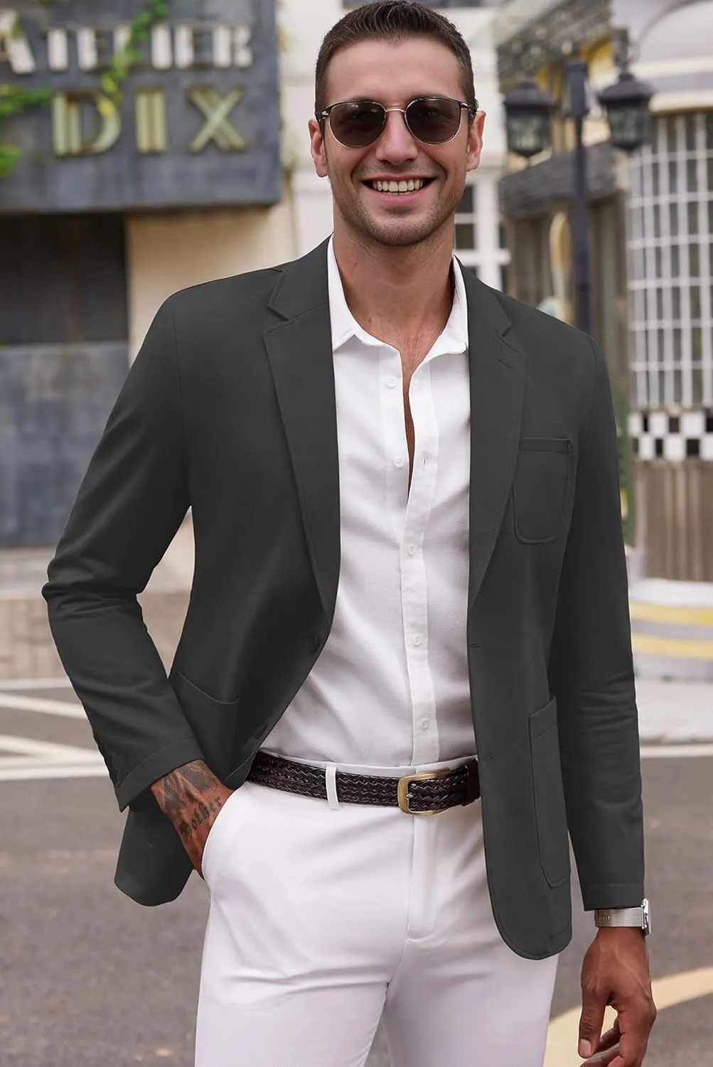 COOFANDY Men's Casual Blazer Regular Fit Cotton Sport Coat Machine Washable Suit Jacket