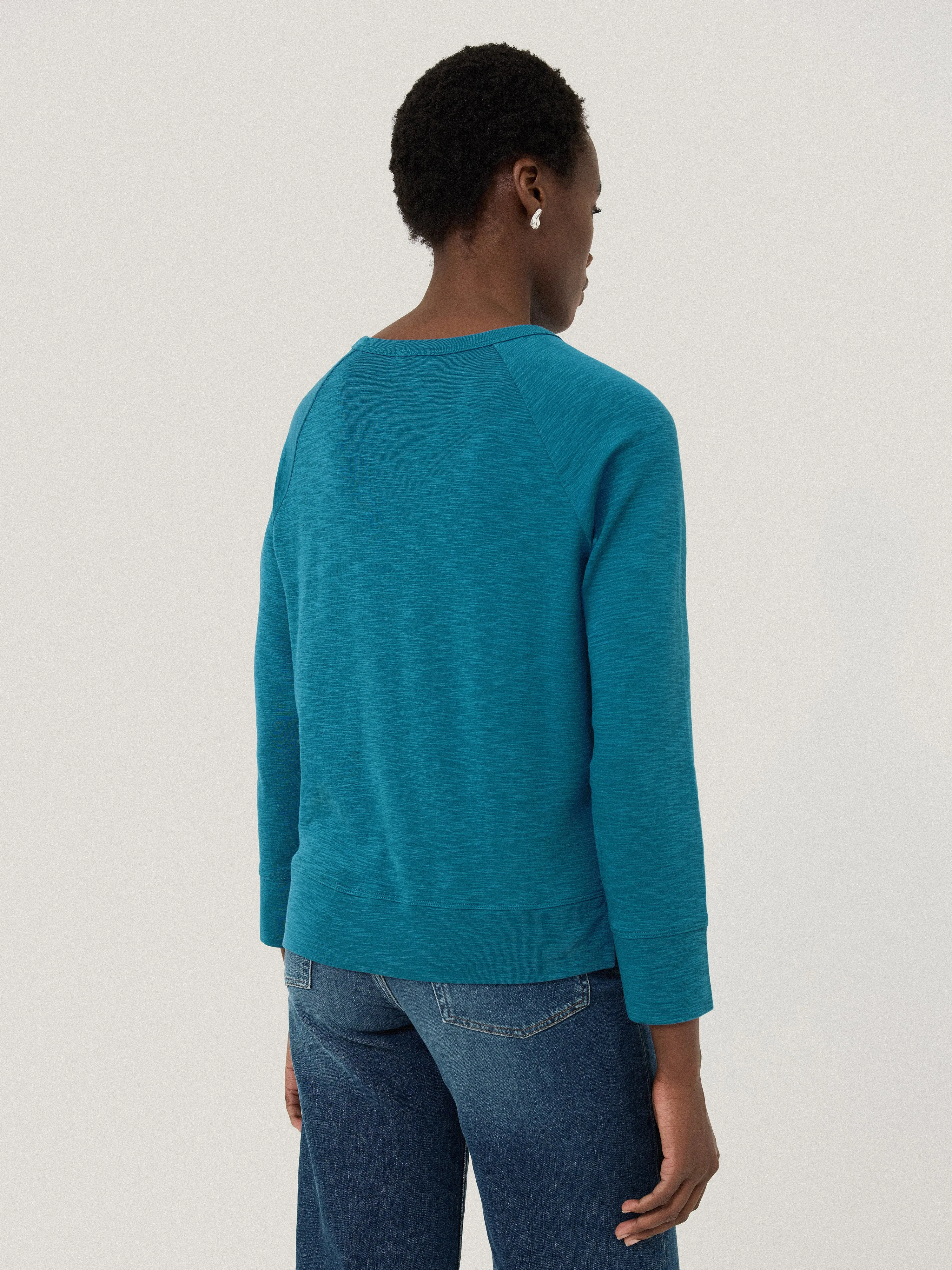 Cotton Luxe Raglan Tee | Calm Blue