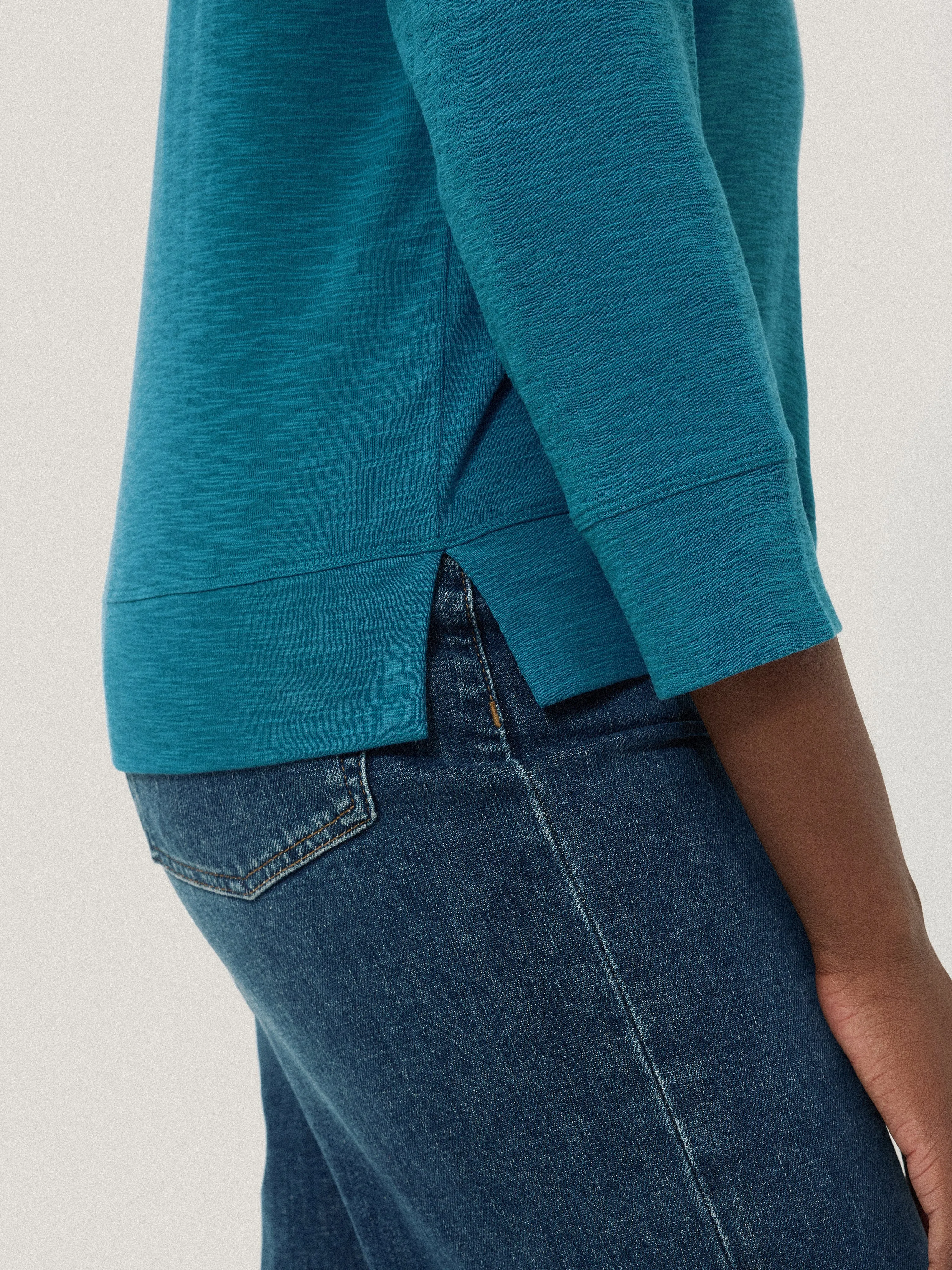 Cotton Luxe Raglan Tee | Calm Blue