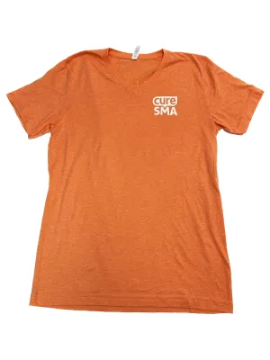 Cure SMA Unisex Orange V-Neck Tee