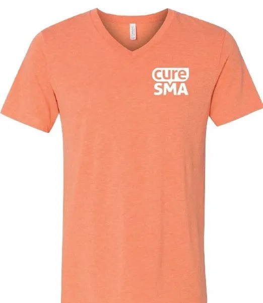 Cure SMA Unisex Orange V-Neck Tee