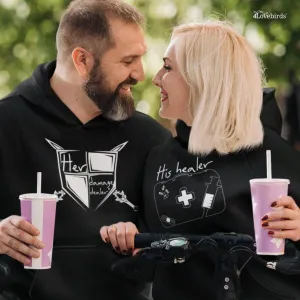 Damage Dealer & His Healer Matching Set - Adorable Gift Idea for Gamer Couples