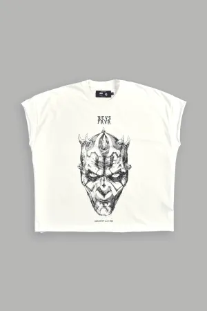 Dark Apprentice "Grunge" Cut Off Tee in Cream