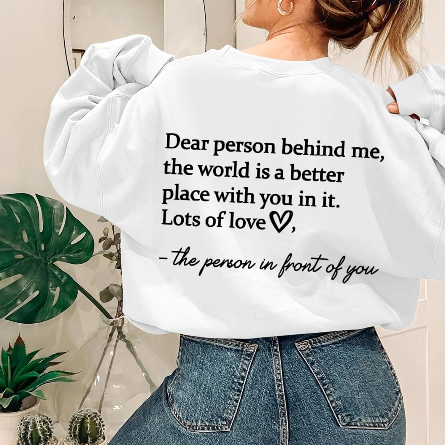 Dear Person Behind Me Hoodie You Are Enough Graphic Sweatshirts for Women Mental Health Awareness Shirt Pullover Top