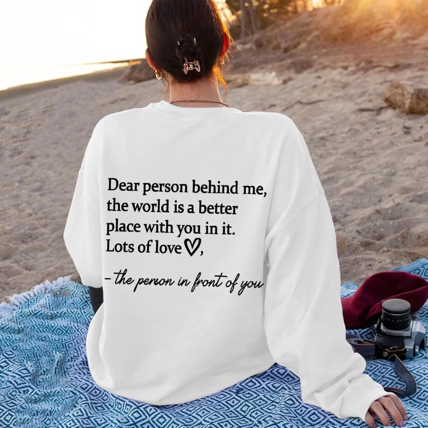 Dear Person Behind Me Hoodie You Are Enough Graphic Sweatshirts for Women Mental Health Awareness Shirt Pullover Top