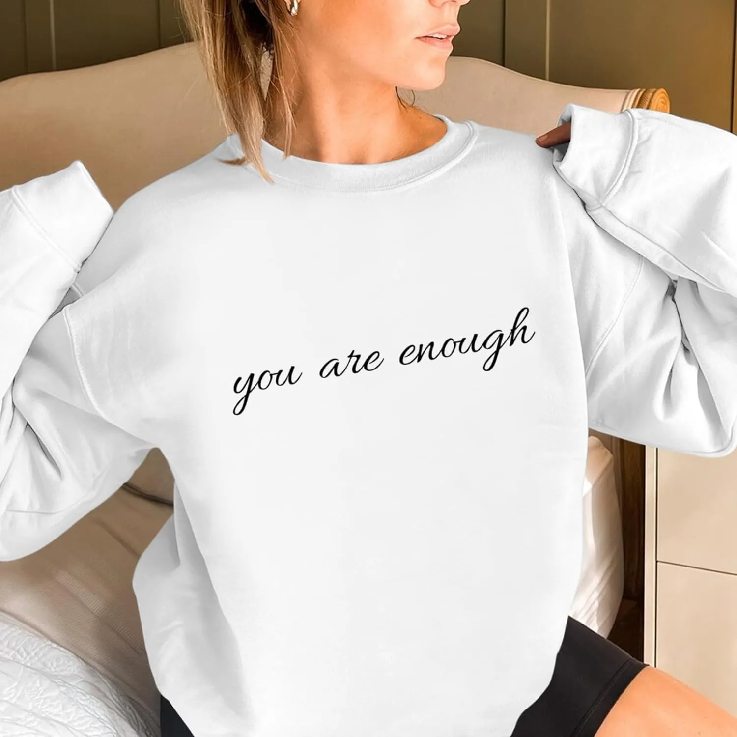 Dear Person Behind Me Hoodie You Are Enough Graphic Sweatshirts for Women Mental Health Awareness Shirt Pullover Top