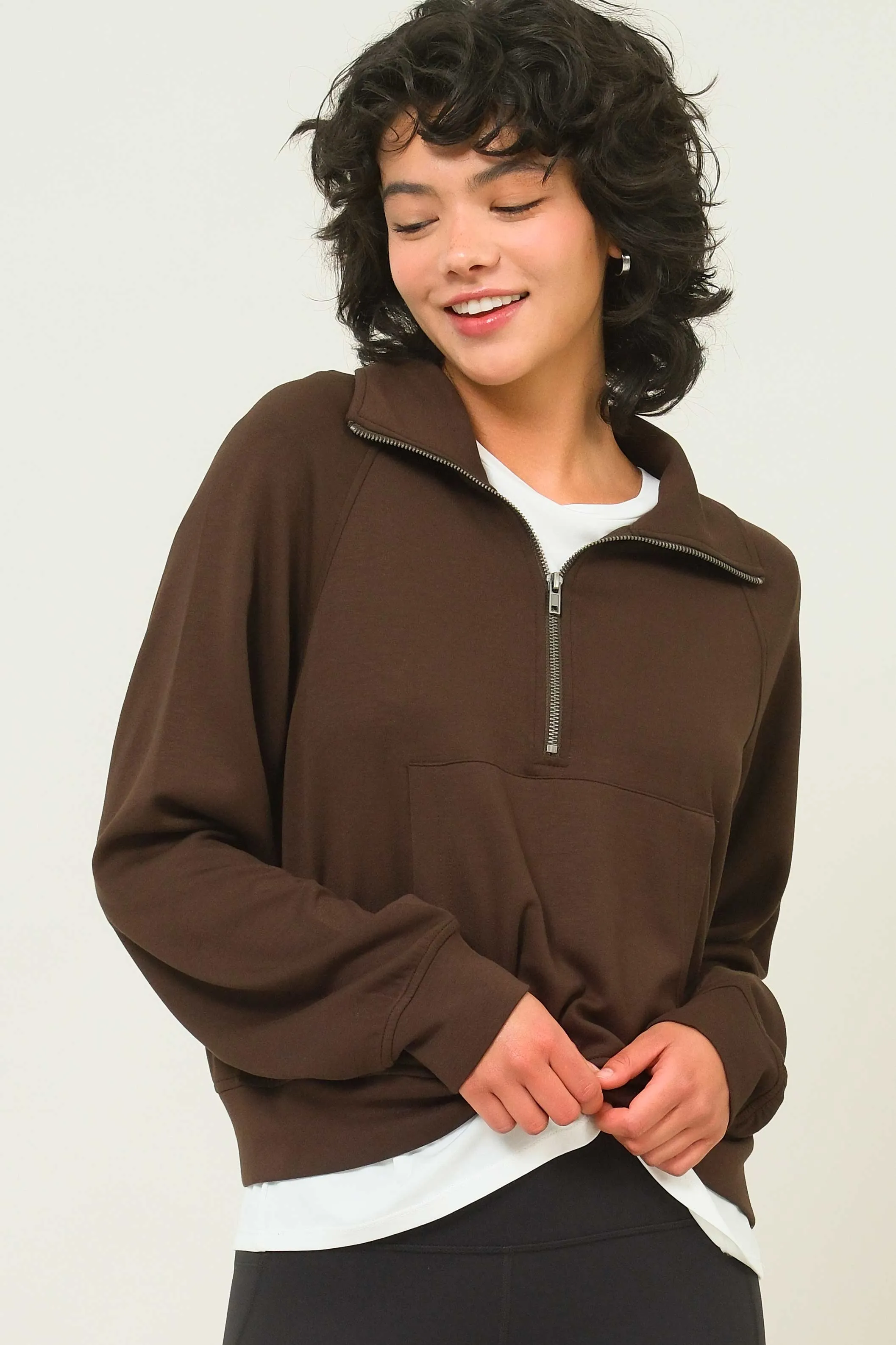 DZ24E543-HALF ZIP-UP COLLAR SWEATSHIRT