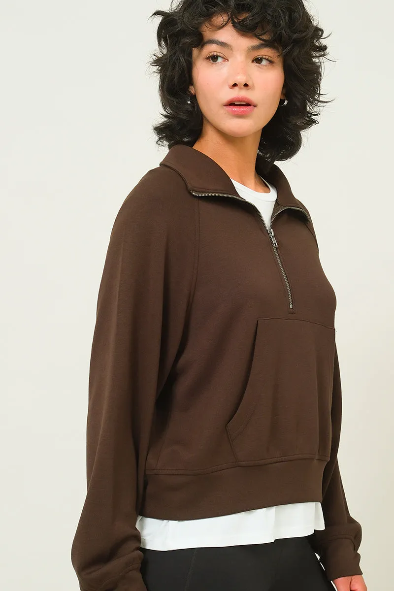 DZ24E543-HALF ZIP-UP COLLAR SWEATSHIRT