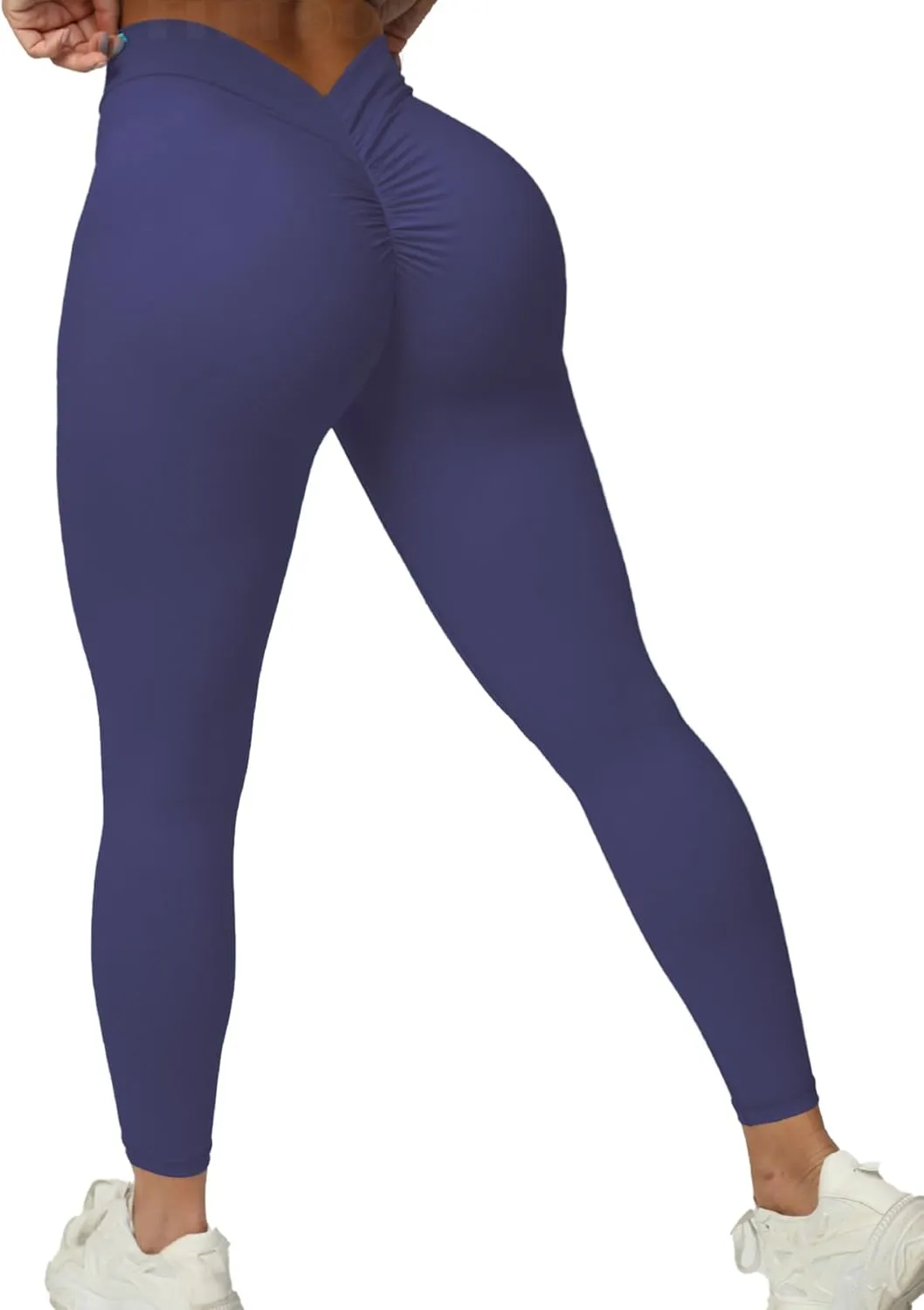 FITTOO V-Back Scrunch Butt Lift Leggings for Women High Waist Tummy Control Booty Gym Workout Yoga Pants