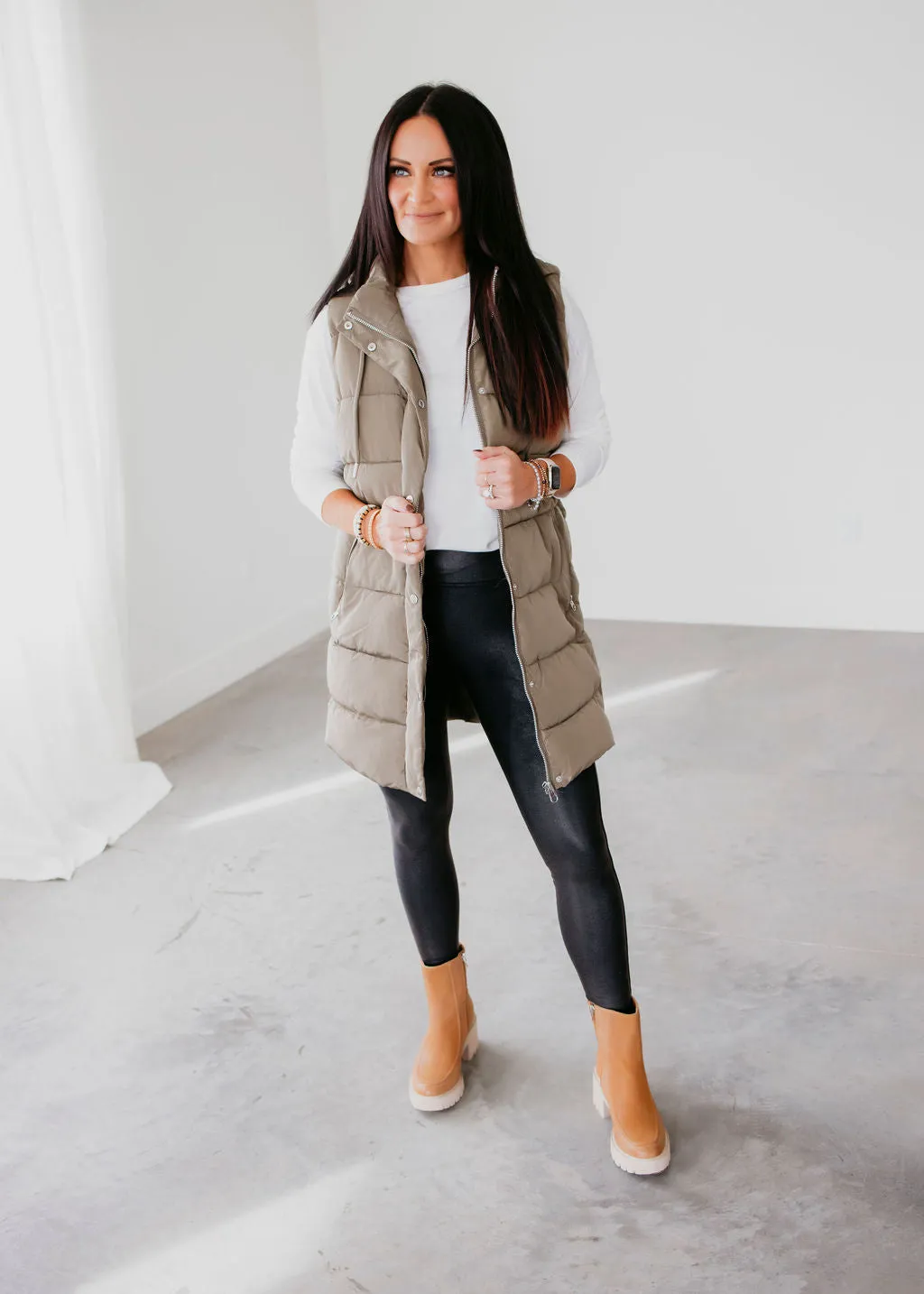 Garnet Puffer Midi Vest