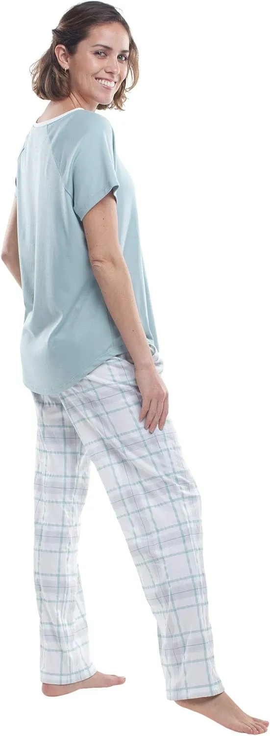 Incredibly Soft Pima Cotton Women's Pajamas Set - Short Sleeve Set