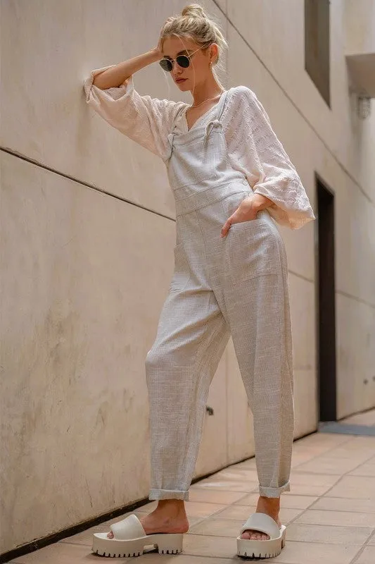 Ivory Pinstripe Jumpsuit