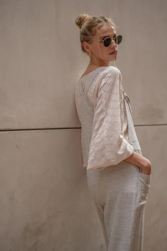 Ivory Pinstripe Jumpsuit