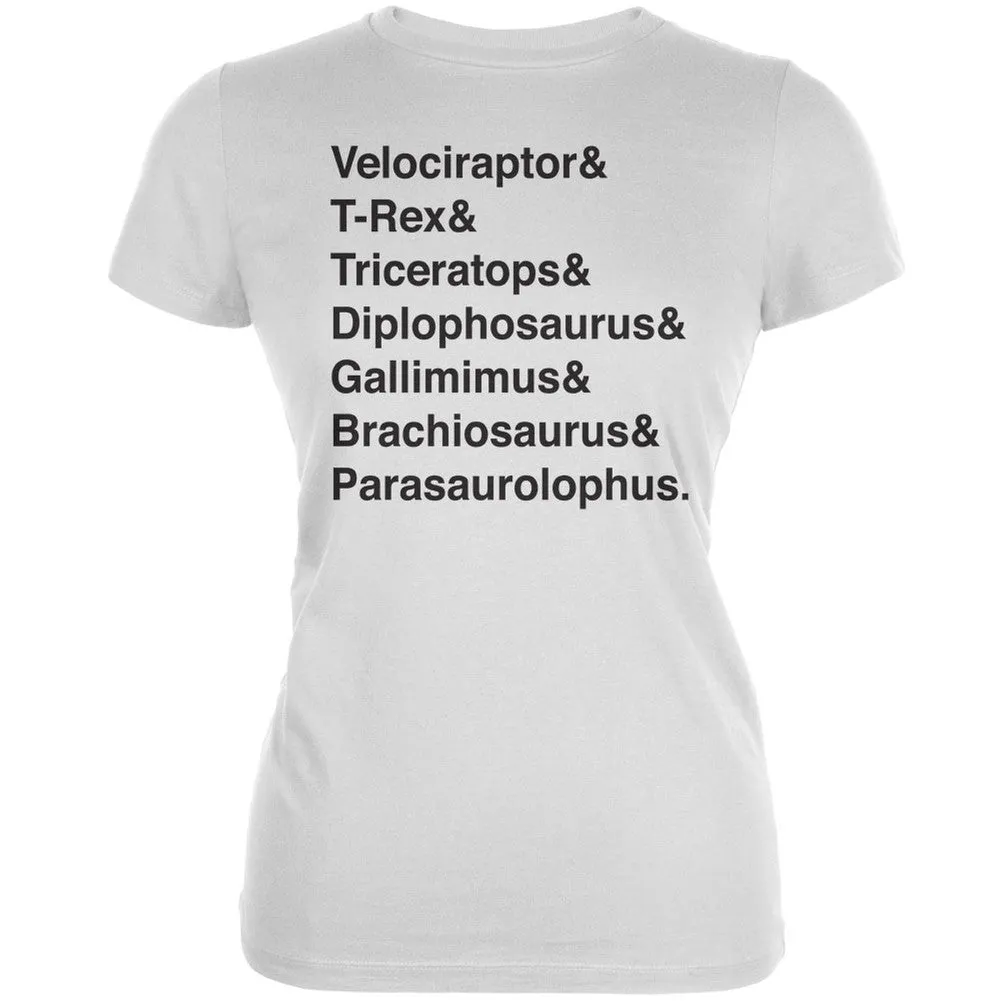 Jurassic Dino Varieties & Ampersand Black Juniors Soft T-Shirt