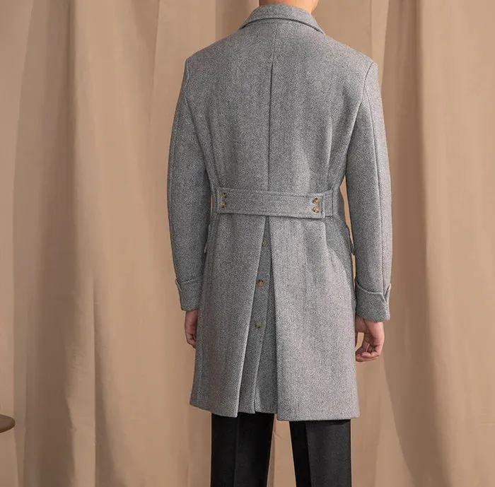 Kingsman Grey Double Breasted Over Coat by Italian Vega® (Latest Edition)