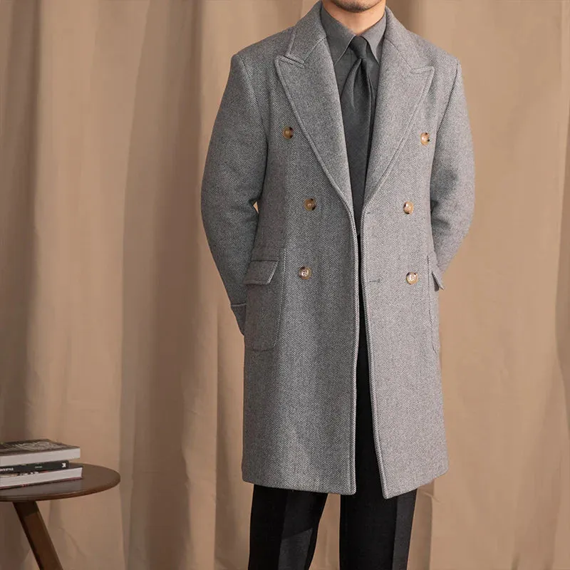Kingsman Grey Double Breasted Over Coat by Italian Vega® (Latest Edition)
