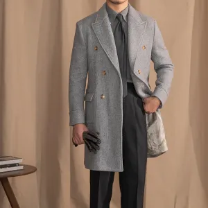 Kingsman Grey Double Breasted Over Coat by Italian Vega® (Latest Edition)