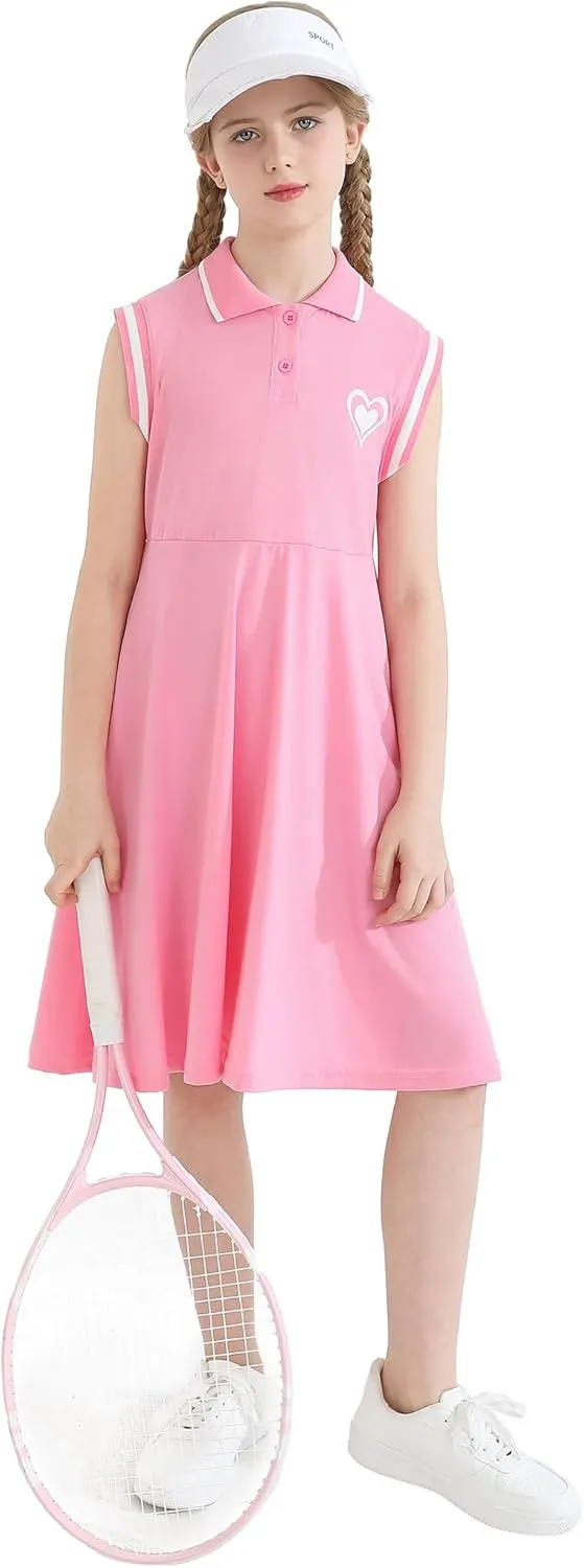 Little Girl Clothes Summer Dress Polo Sleeveless Athletic Dresses Cotton Casual Beach Sundress Girl Outfits
