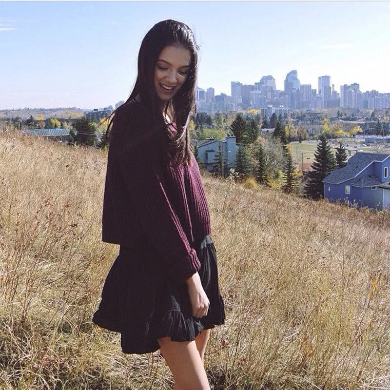 Long Sleeve Casual Crop Sweater