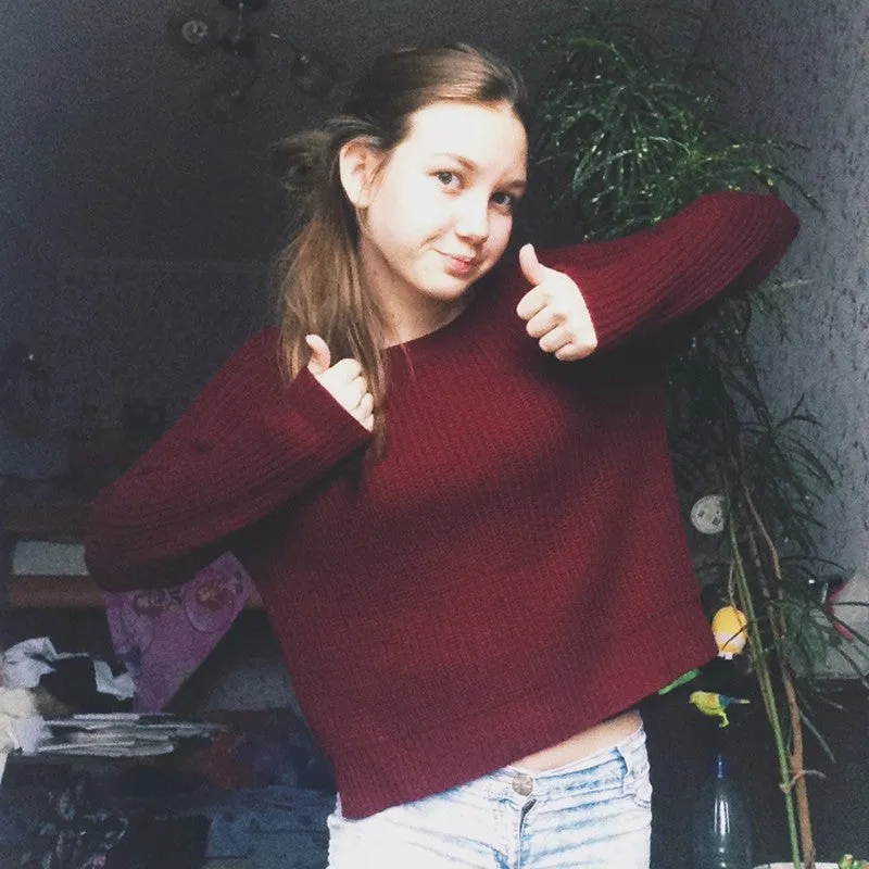 Long Sleeve Casual Crop Sweater