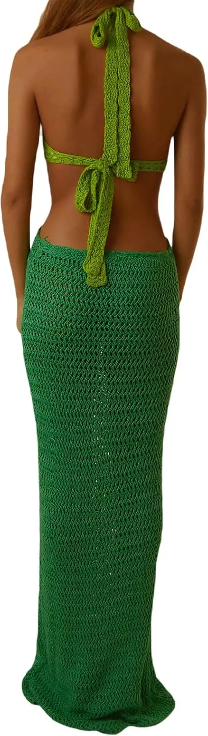 Low Cut Ribbed Knit Long Bodycon Sling Dress Sleeveless Spaghetti Straps Club Party Floral Maxi Dress for Women