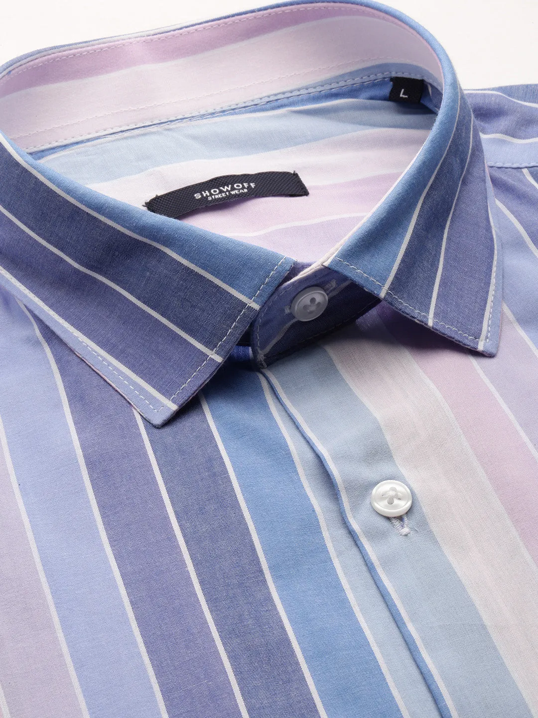 Men Multi Standard Slim Fit Multi Striped Cotton Casual Shirt