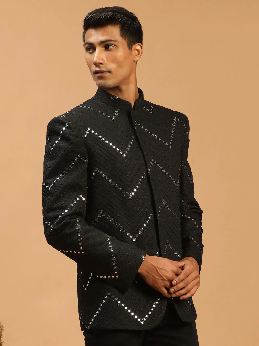 Men's Black Viscose Jodhpuri - Shrestha By Vastramay