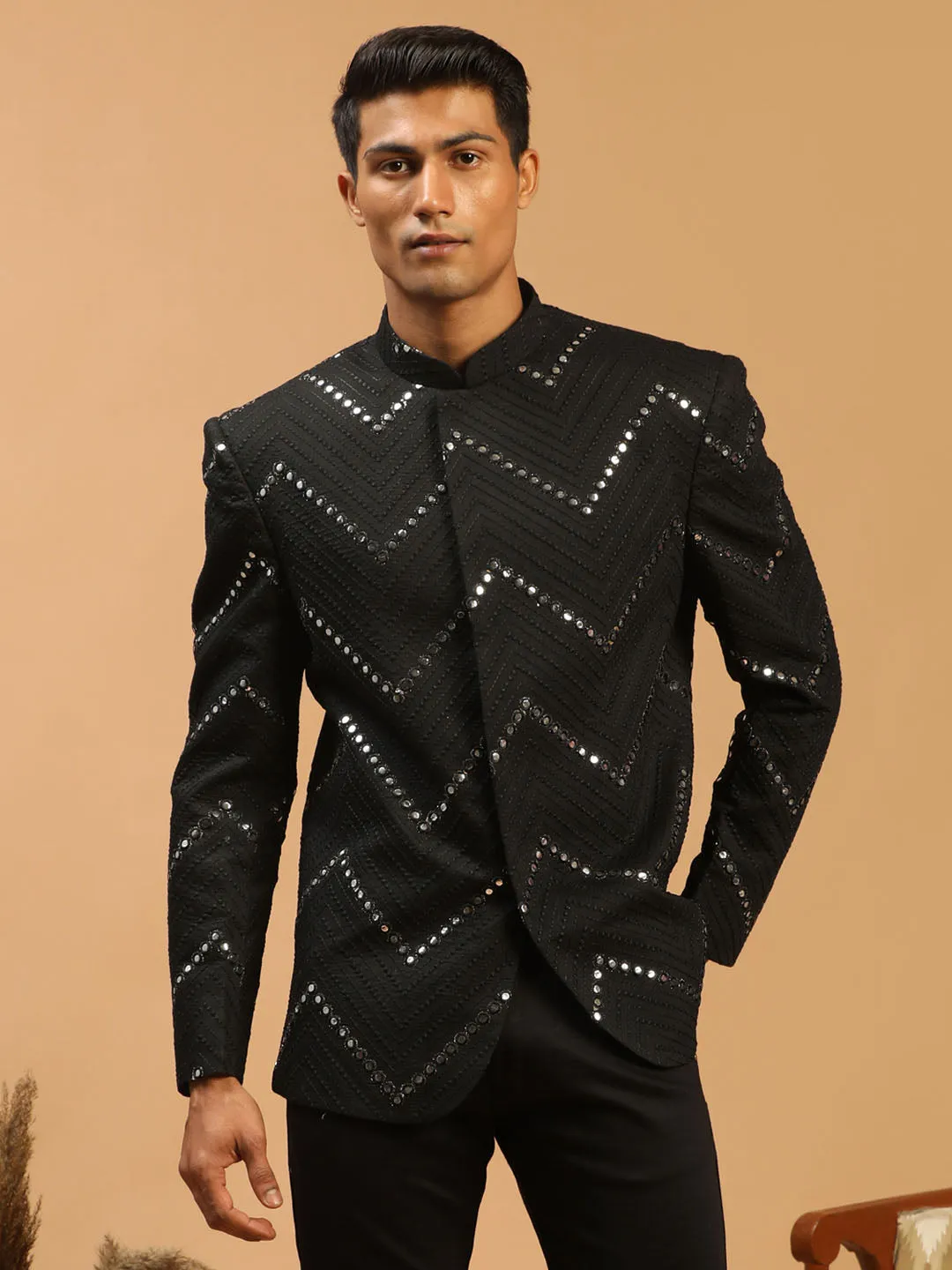 Men's Black Viscose Jodhpuri - Shrestha By Vastramay