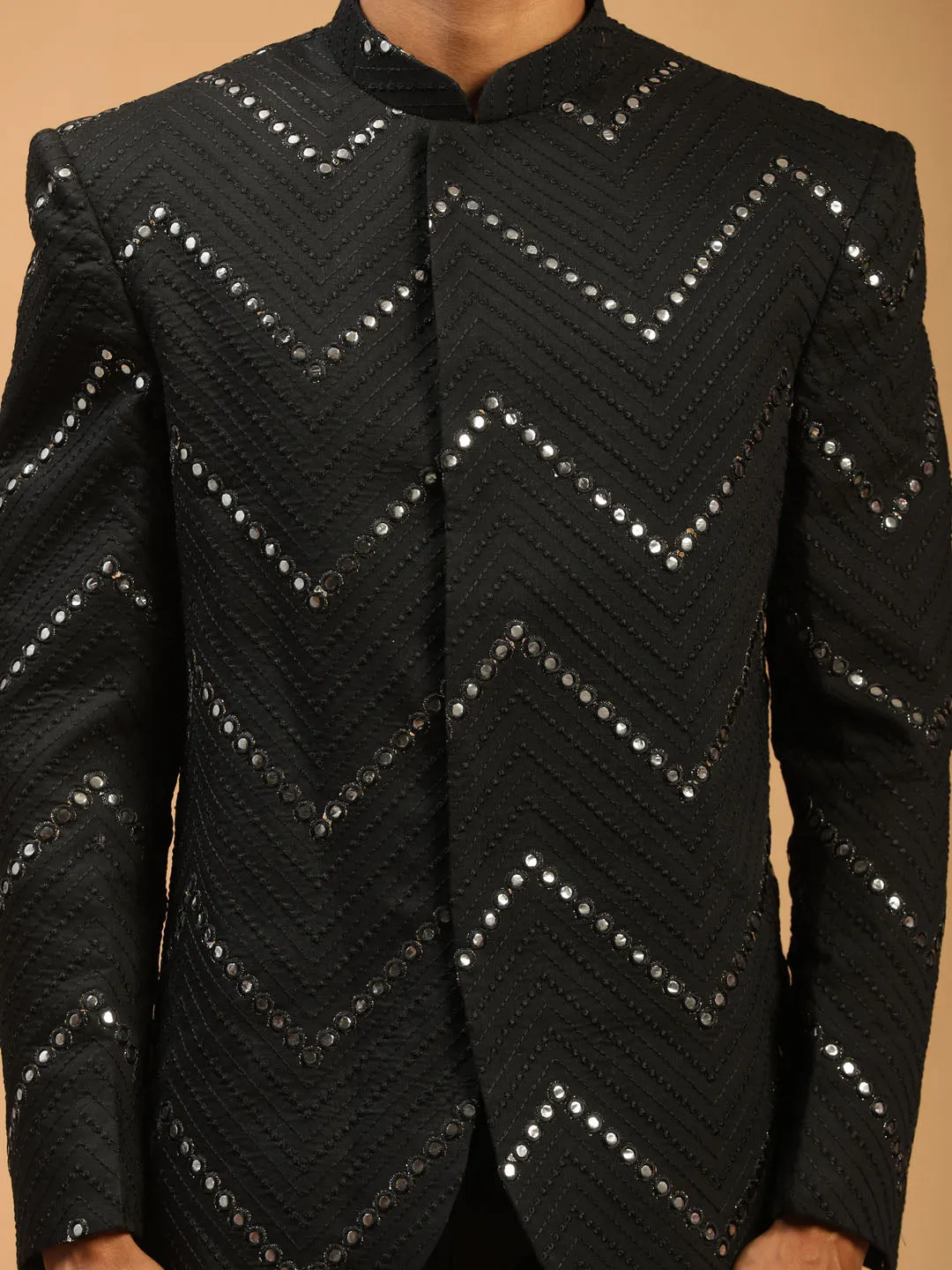 Men's Black Viscose Jodhpuri - Shrestha By Vastramay