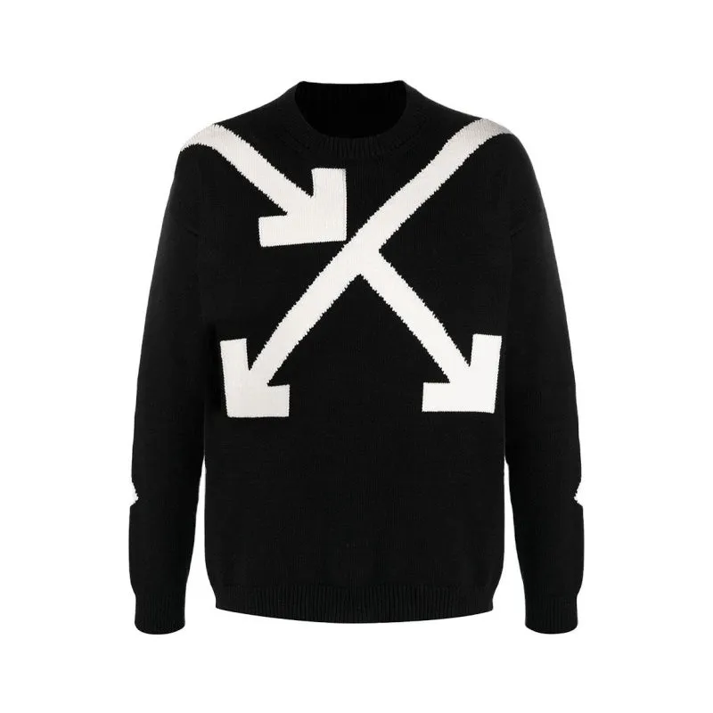 Men's Custom Jacquard Knit Sweater - Crew Neck, Long Sleeve, Cotton