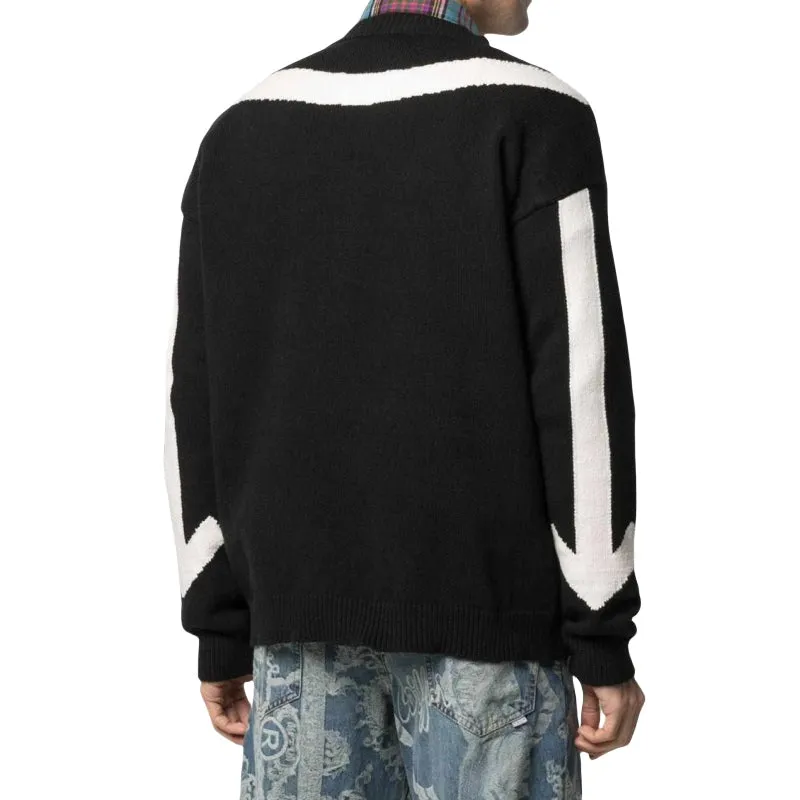 Men's Custom Jacquard Knit Sweater - Crew Neck, Long Sleeve, Cotton