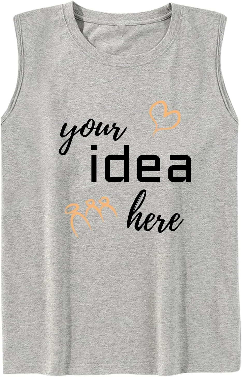 Mens Custom Regular Fit Tank Top Casual Sleeveless Undershirts Gym Muscle Tee Shirt