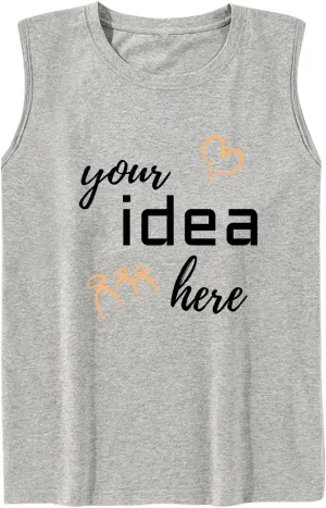 Mens Custom Regular Fit Tank Top Casual Sleeveless Undershirts Gym Muscle Tee Shirt