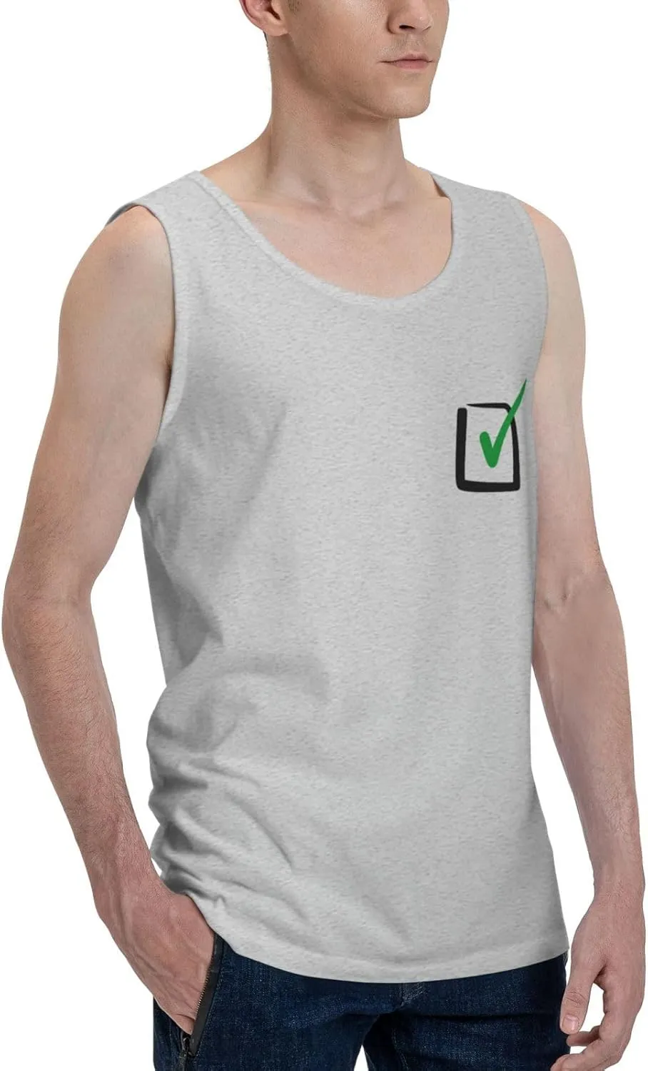 Mens Custom Regular Fit Tank Top Casual Sleeveless Undershirts Gym Muscle Tee Shirt