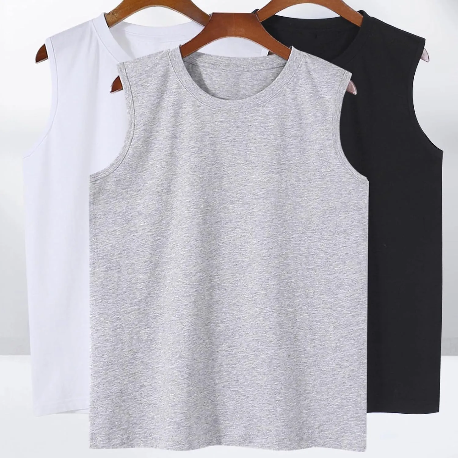Mens Custom Regular Fit Tank Top Casual Sleeveless Undershirts Gym Muscle Tee Shirt