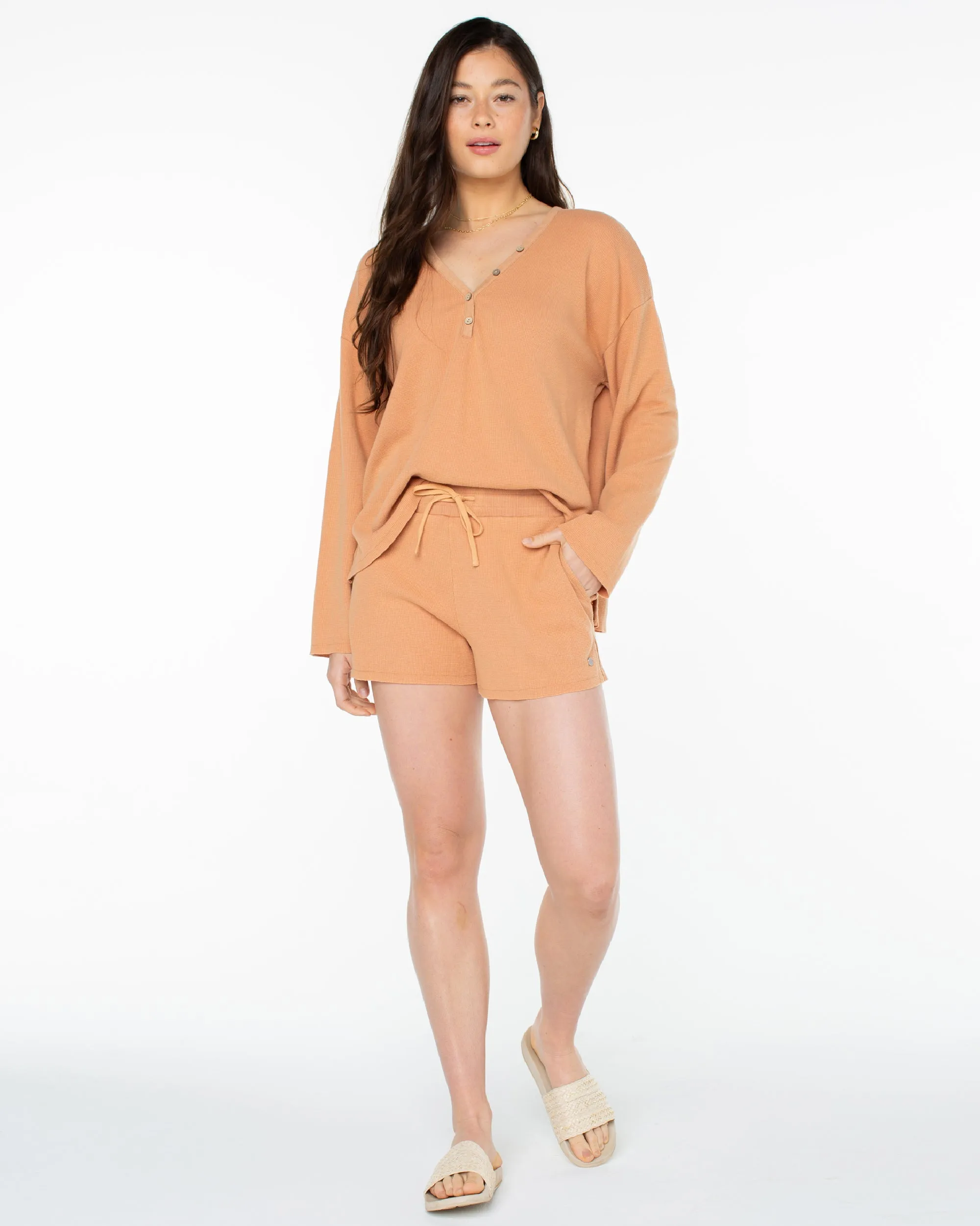 Midnight Moon Fleece Shorts - Camel