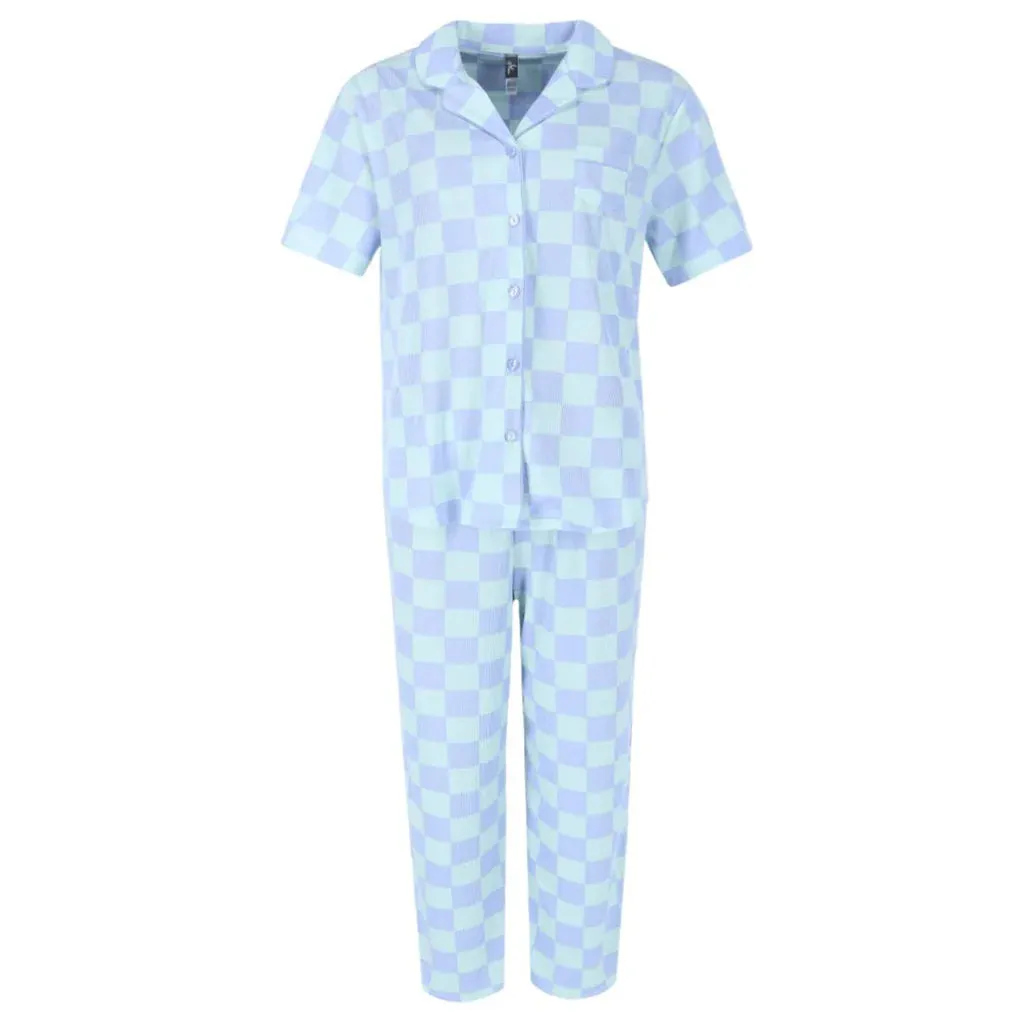 Notch Ribbed Pj Set