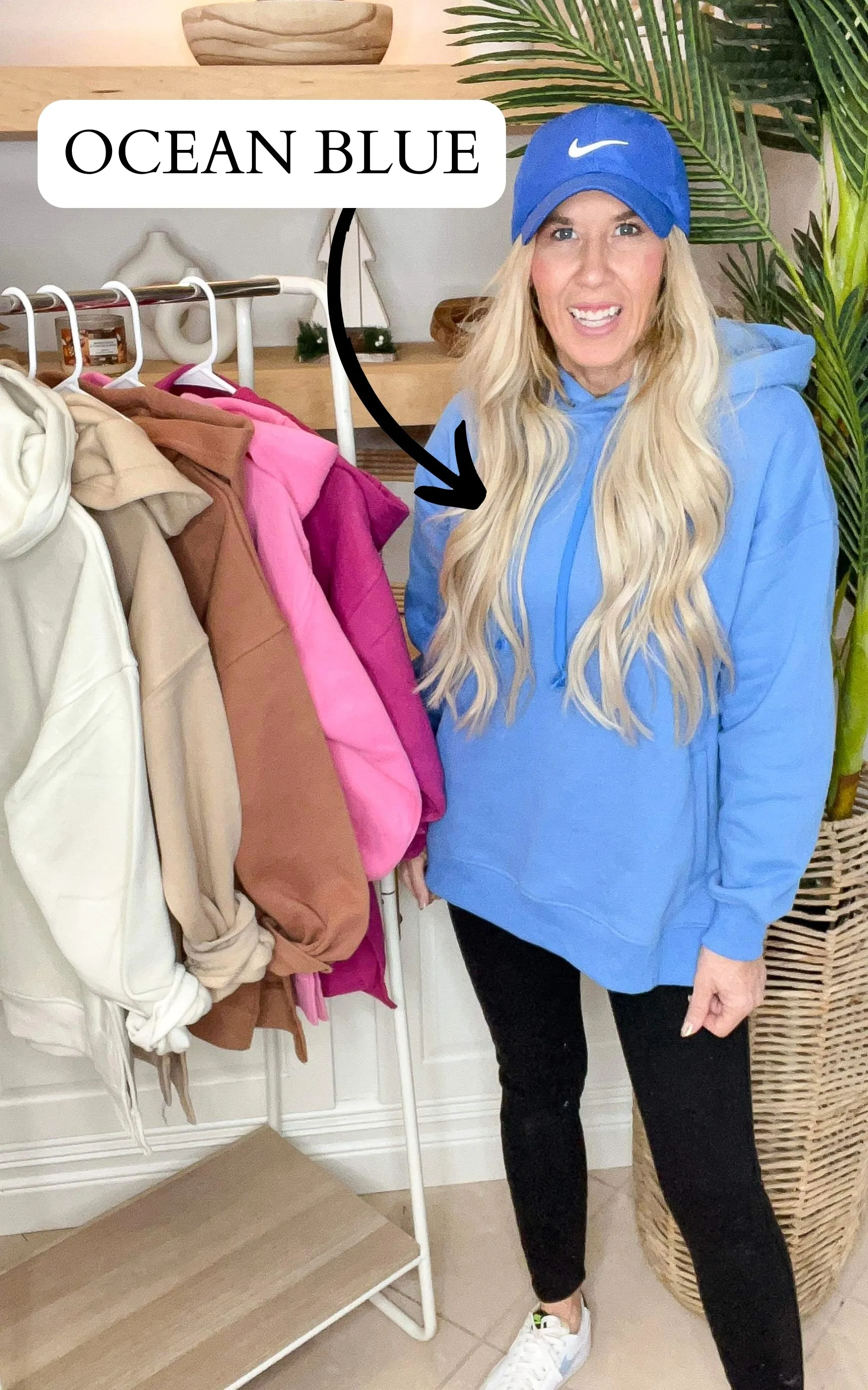 Ocean Blue All Day Fleece Side Slit Hoodie by Salty Wave*