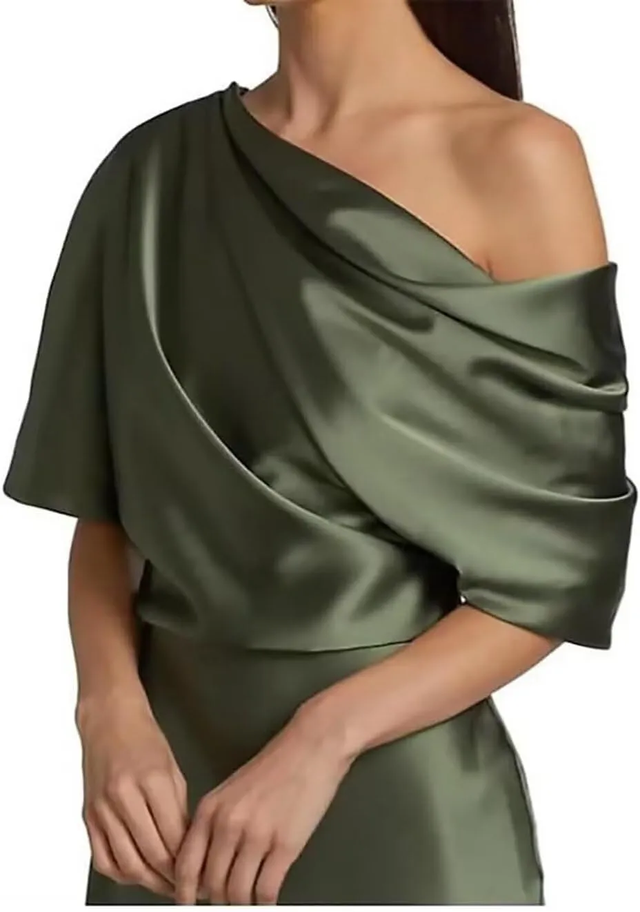 OFEYCHUN Satin Mother of The Bride Dresses for Wedding One Shoulder Mermaid Formal Dresses for Women