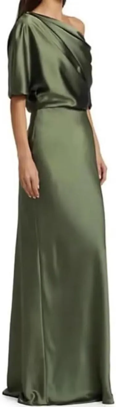 OFEYCHUN Satin Mother of The Bride Dresses for Wedding One Shoulder Mermaid Formal Dresses for Women